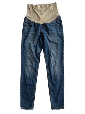 A Glow Maternity Skinny Jeans 8 Jegging Stretch Over The Belly Denim Pants